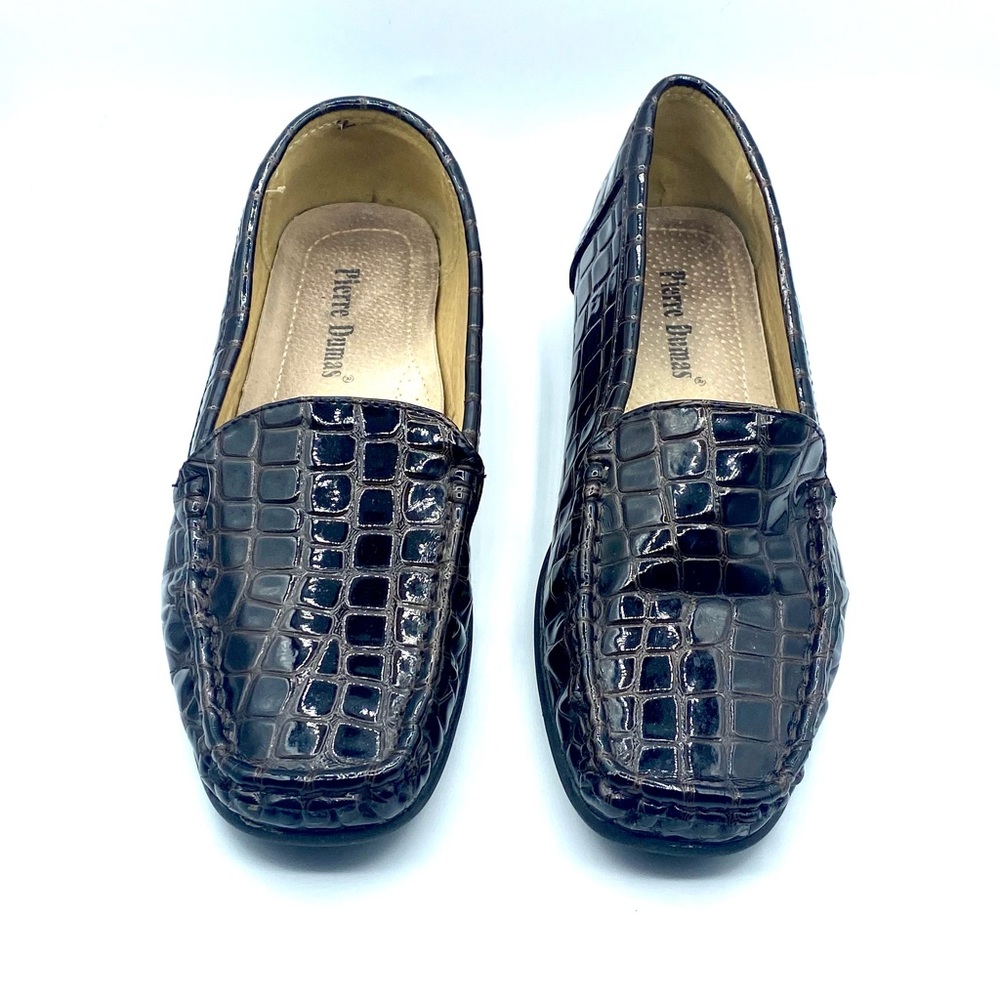 Pierre Dumas | Chocolate Brown Faux Alligator Loafers